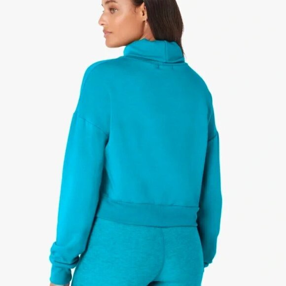 Beyond Yoga All Time Cropped Pullover Blue Glow Large - Picture 2 of 12